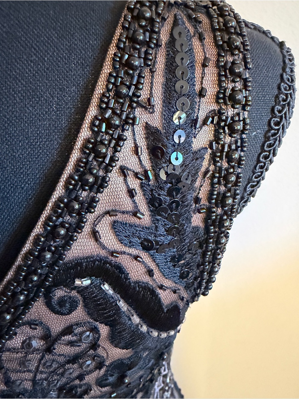 Sue Wong Nocturne One Shoulder Beaded Sequin Formal Gown Size 2 - Picture 11 of 12